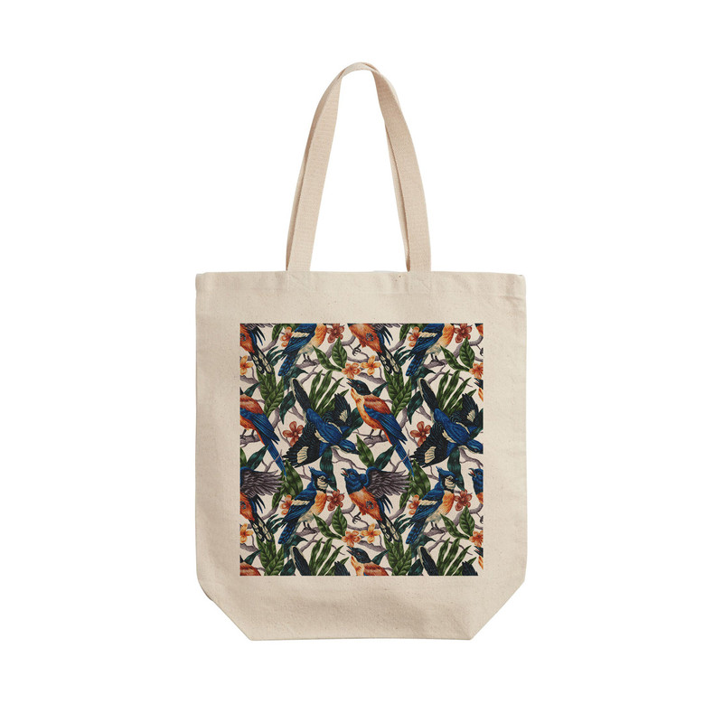 ساک خرید ترمه طراحان ایده مدل بافت گل و پرنده کد cfp1075 - L