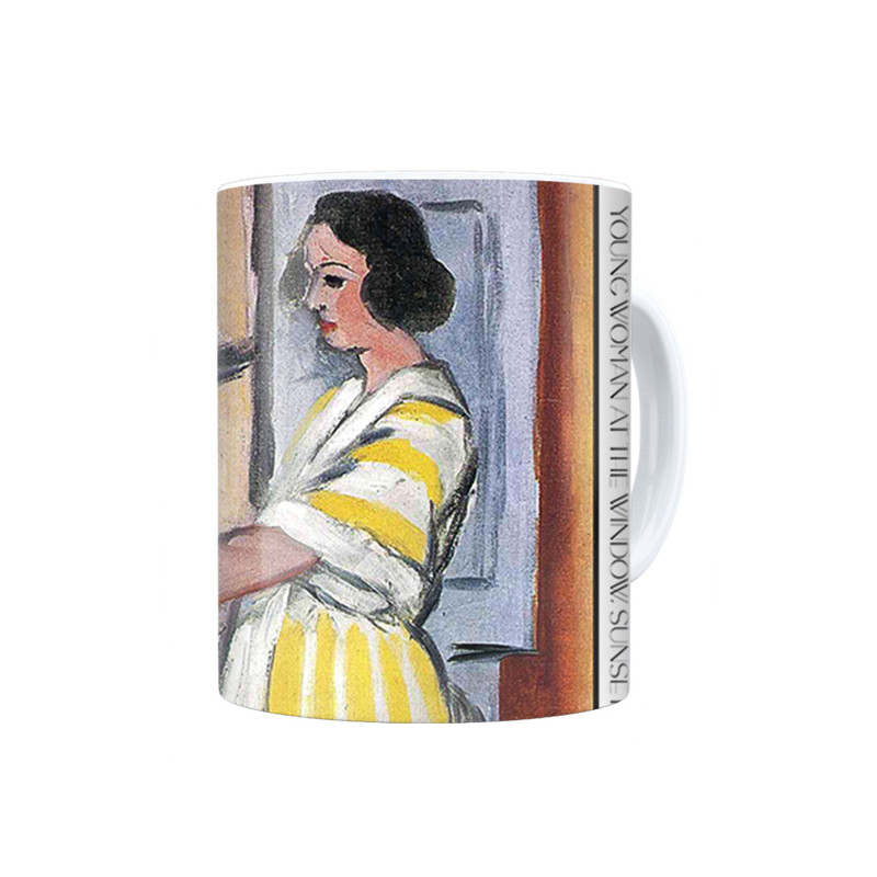 ماگ ترمه طراحان ایده مدل زن جوان پشت پنجره، غروب آفتاب از ماتیس کد art0703