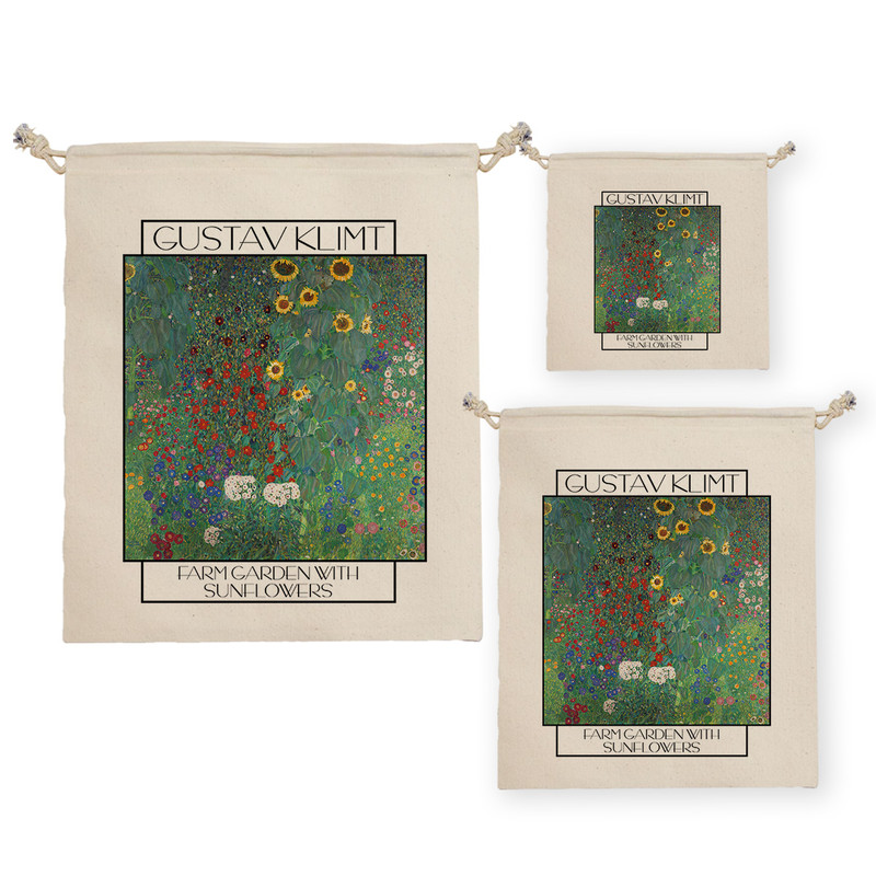 نظم دهنده ترمه طراحان ایده مدل کیسه بنددار باغ گل های آفتابگردان از کلیمت کد art0080 بسته سه عددی