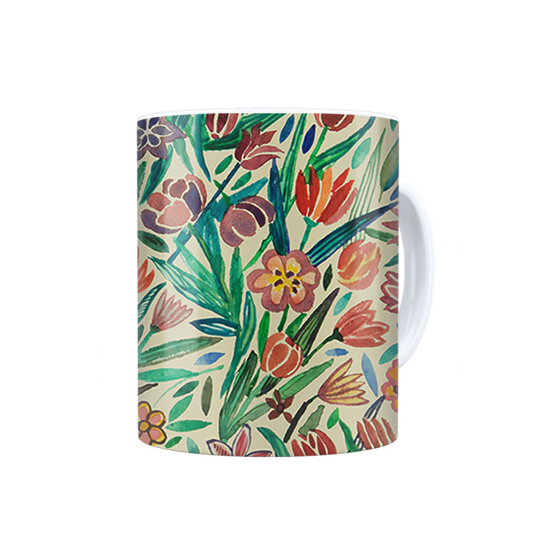 ماگ ترمه طراحان ایده مدل گل و برگ کد cfp1066