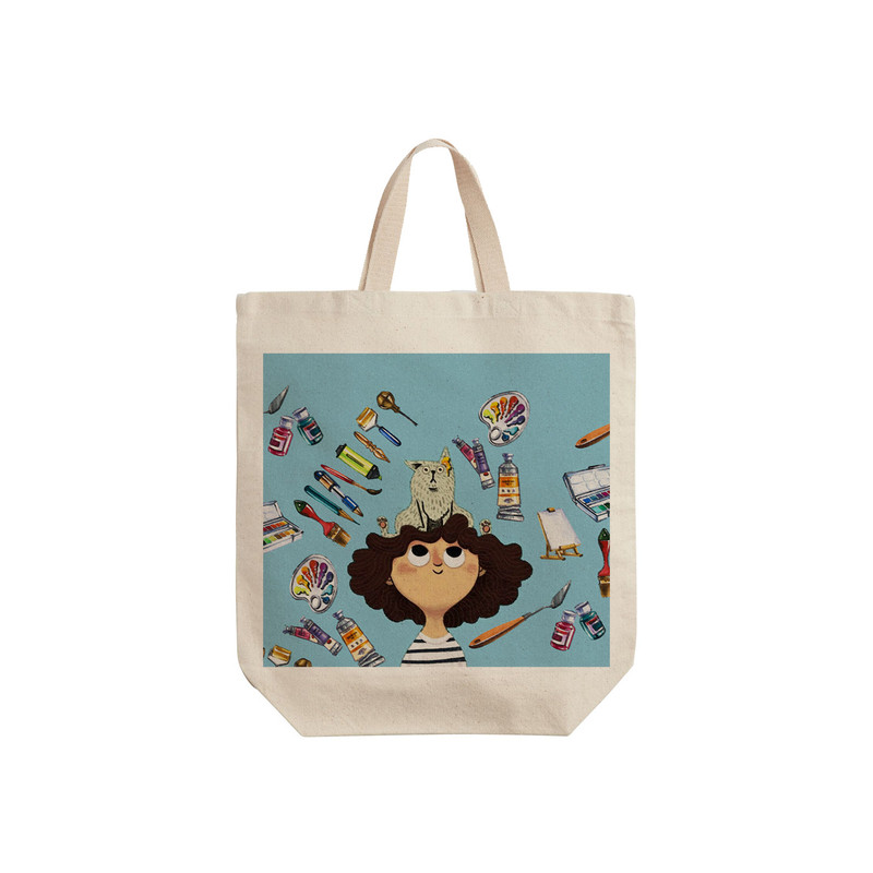 ساک خرید ترمه طراحان ایده مدل پسر نقاش کد 0034 - S