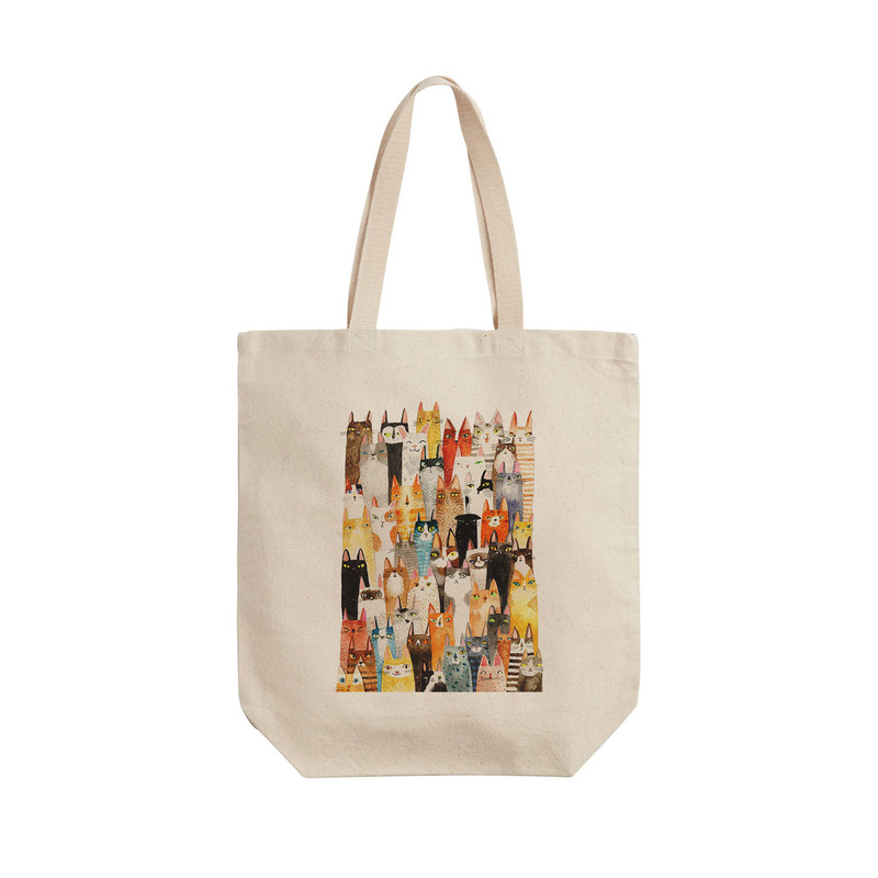 ساک خرید ترمه طراحان ایده مدل گربه های رنگی کد cfp1326 - L