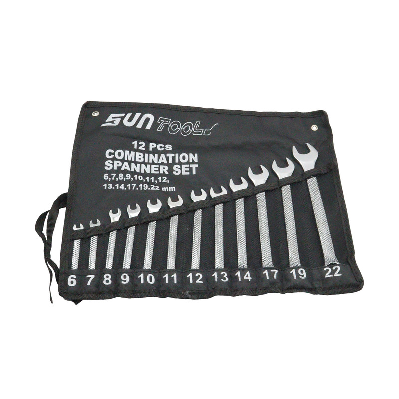 آچار یکسر تخت و یکسر رینگی سان تولز مدل YP-12CS مجموعه 12عددی