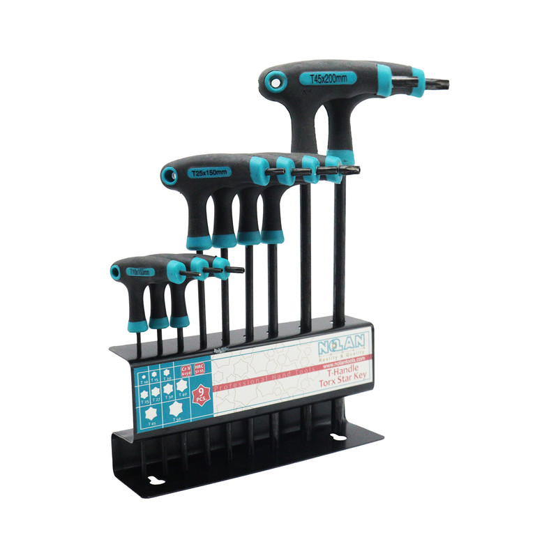 آچار آلن ستاره ای نولان مدل YP-T-Hhandle مجموعه 9 عددی 