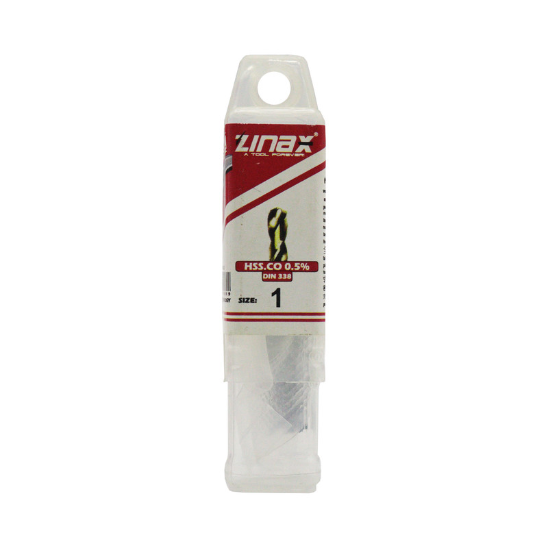 مته کبالت زیناکس کد YP-HSS-DIN338-1MM سایز 1 میلی متر مجموعه 10 عددی