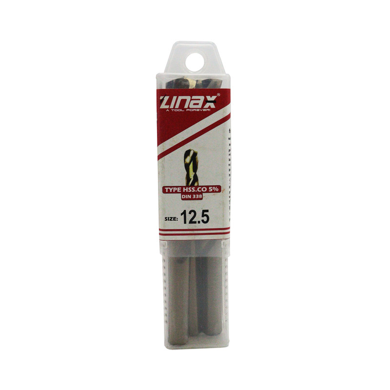 مته کبالت زیناکس کد YP-HSS-DIN338-12.5MM سایز 12.5 میلی متر مجموعه 5 عددی
