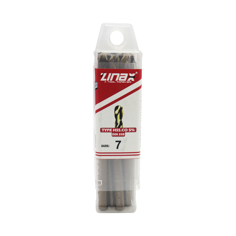 مته کبالت زیناکس کد YP-HSS-DIN338-7MM سایز 7 میلی متر مجموعه 10 عددی