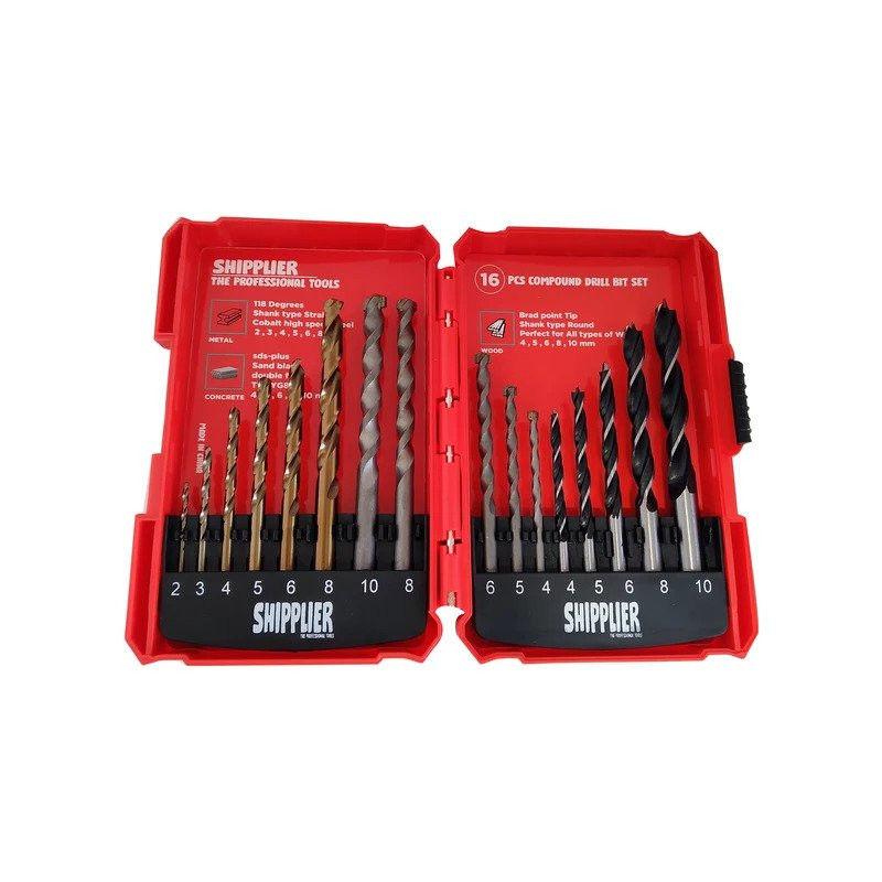 مته فلز کبالت شیپلر کد YP-COBALT-2-10MM مجموعه 16 عددی