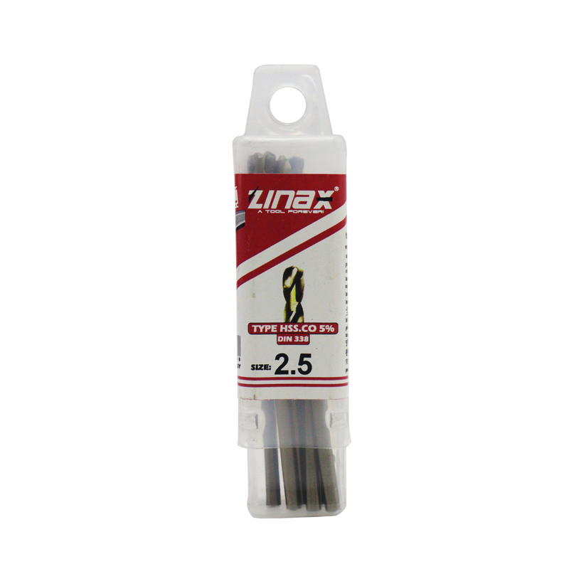 مته آهن زیناکس کد YP-HSS-DIN338-2.5MM سایز 2.5 میلی متر مجموعه 10 عددی 