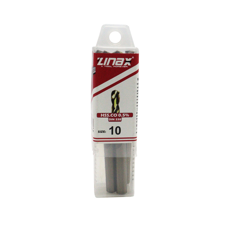 مته کبالت زیناکس کد YP-HSS-DIN338-10MM سایز 10میلی متر مجموعه 5 عددی