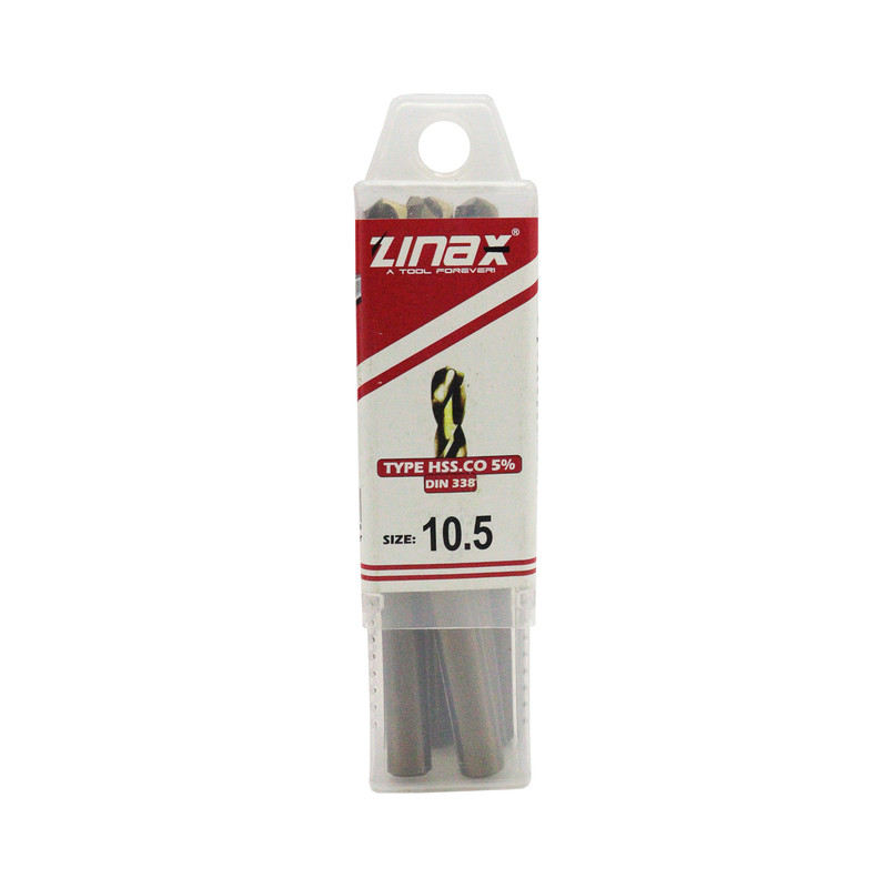 مته کبالت زیناکس کد YP-HSS-DIN338-10.5MM سایز 10.5 میلی متر مجموعه 5 عددی