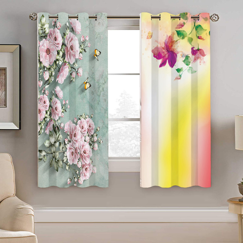 پرده نیروانا طرح گل مدل مخمل کد 5030 سایز 140×200 سانتی متر