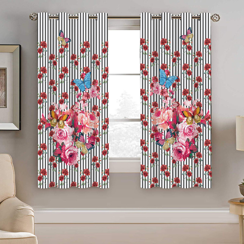پرده نیروانا طرح گل مدل مخمل کد 4893 سایز 140×200 سانتی متر