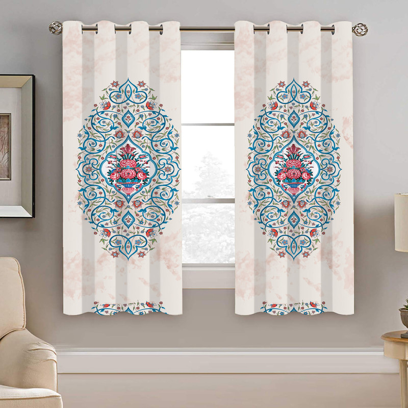 پرده نیروانا طرح سنتی مدل مخمل کد 8412 سایز 140×200 سانتی متر