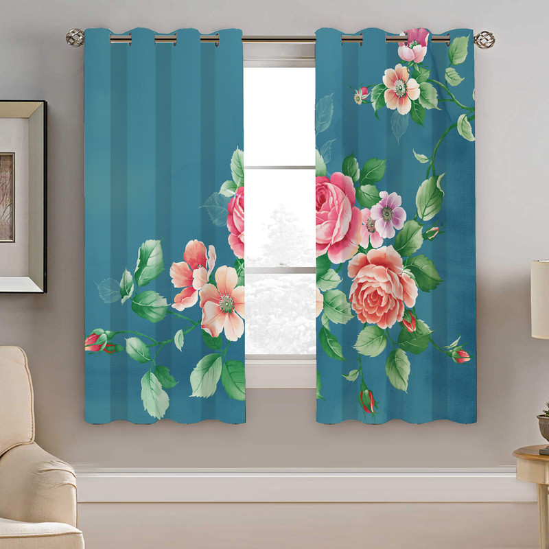 پرده نیروانا طرح گل مدل مخمل کد 4262 سایز 140×200 سانتی متر