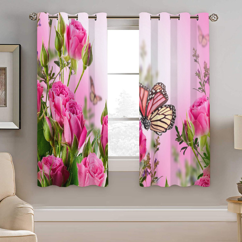 پرده نیروانا طرح گل مدل مخمل کد 8004 سایز 140×200 سانتی متر