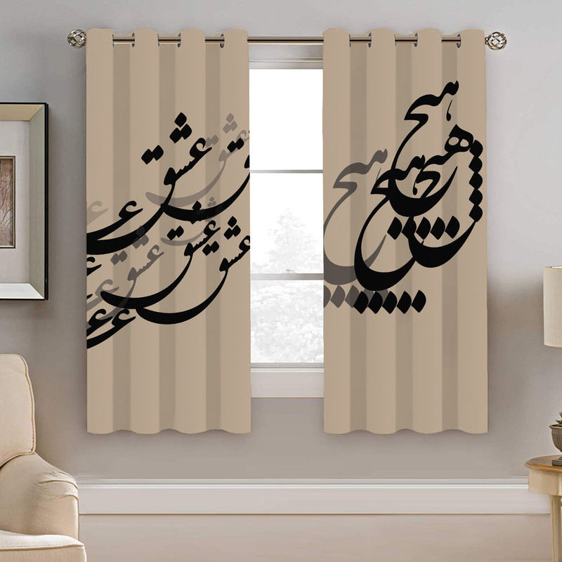 پرده نیروانا طرح شعر مدل مخمل کد 9018 سایز 140×200 سانتی متر