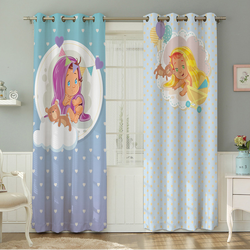 پرده نیروانا طرح کودک  مدل مخمل کد 4987سایز 140×280 سانتی متر