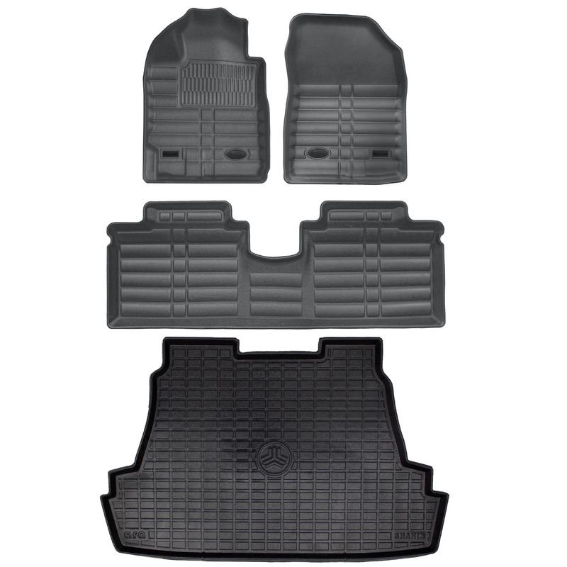 کفپوش سه بعدی خودرو بابل کارپت مدل چرمی 03 مناسب برای شاهین به همراه کفپوش صندوق خودرو