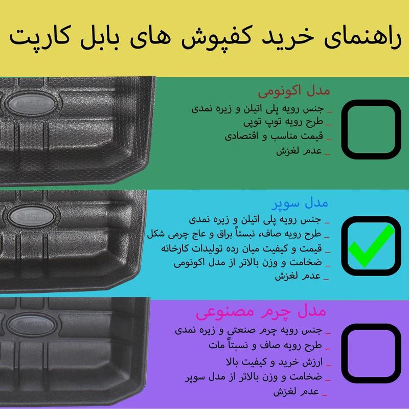 کفپوش سه بعدی خودرو بابل کارپت مدل سوپرچرم مناسب برای پراید 141