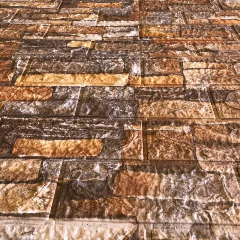 دیوارپوش مدل فومی پشت چسب دار طرح سنگ مدرن بسته 5 عددی