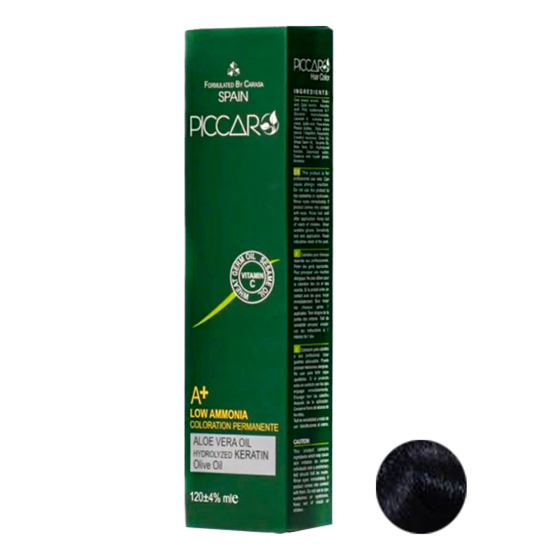 رنگ مو پیکارو شماره 1/0 حجم 120 میلی لیتر رنگ مشکی