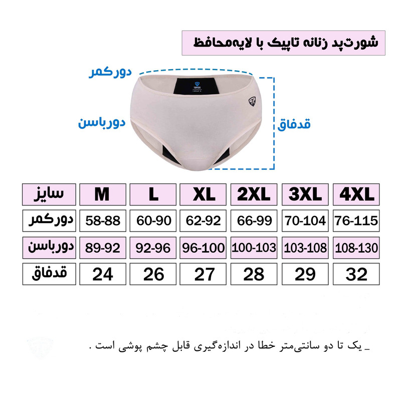 شورتکس  زنانه تاپیک مدل لایه جاذب  ضدحساسیت رنگ کرم