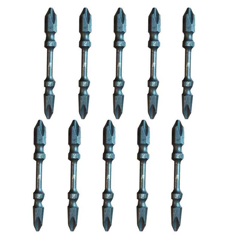 سری پیچ گوشتی دو سر چهار سو تام مدل AJ-PH2*PH2*65MM سایز 6.5 سانتی متر مجموعه 10 عددی
