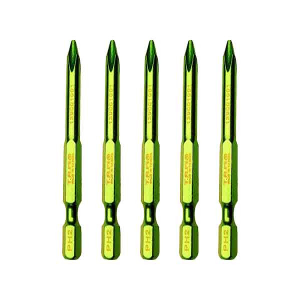 سری پیچ گوشتی چهارسو تام مدل بیت خور کد AJ-PH2*90MM مجموعه 5 عددی