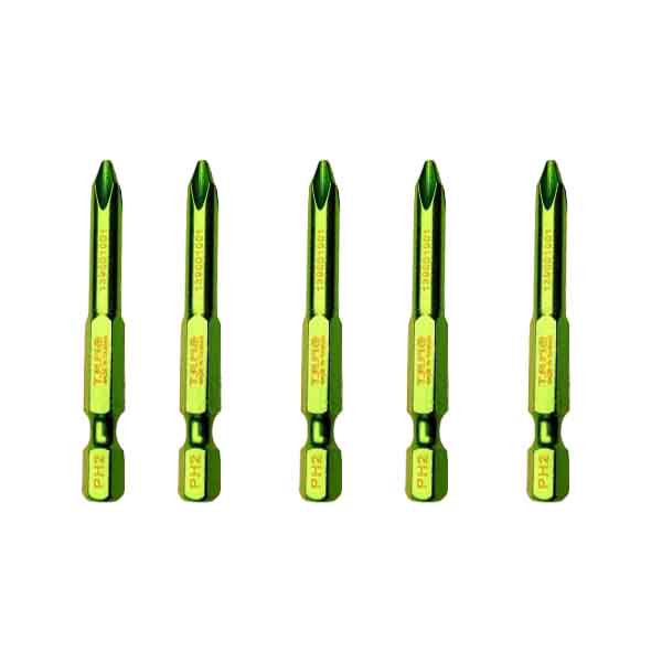 سری پیچ گوشتی چهارسو تام مدل بیت خور کد AJ-PH2*70MM مجموعه 5 عددی