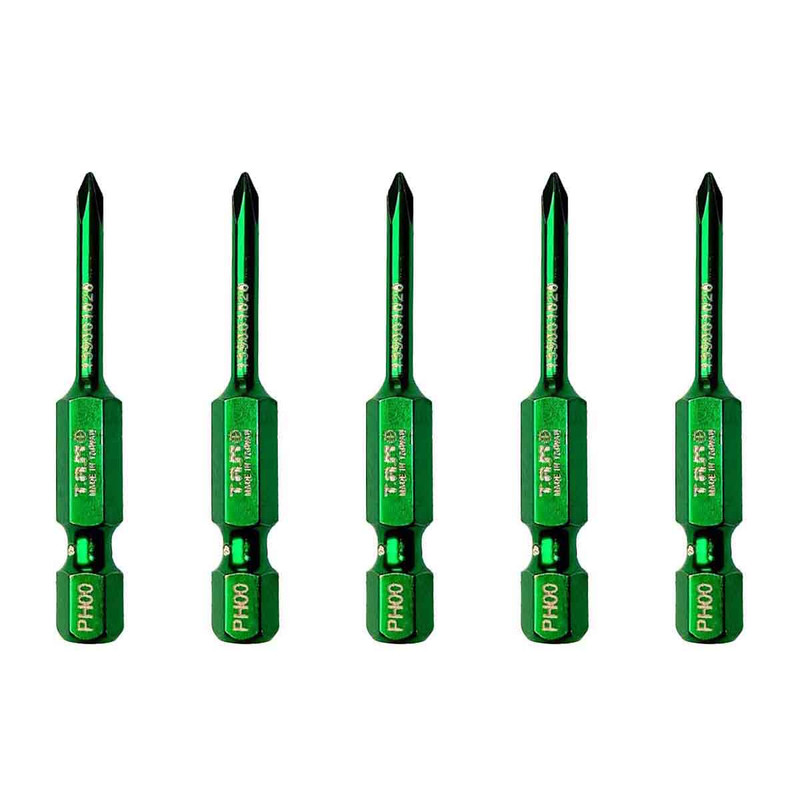 سری پیچ گوشتی چهارسو تام مدل بیت خور کد AJ-PH00*50MM سایز 50 میلی متر مجموعه 5 عددی