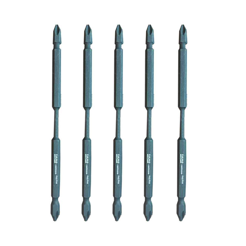 سری پیچ گوشتی دو سر چهار سو تام مدل AJ-PH2*PH2*110MM سایز 11 سانتی متر مجموعه 5 عددی