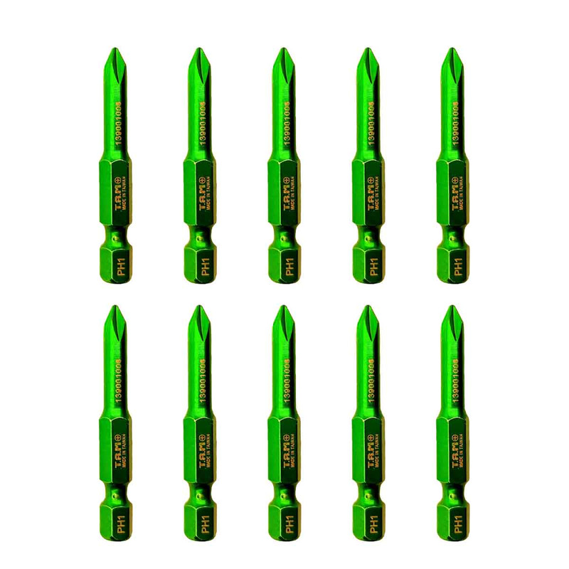 سری پیچ گوشتی چهارسو تام مدل بیت خور کد AJ-PH1*50MM سایز 50 میلی متر مجموعه 10 عددی