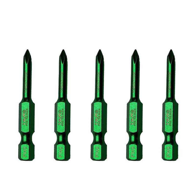 سری پیچ گوشتی چهارسو تام مدل بیت خور کد AJ-PH0*50MM سایز  50 میلی متر مجموعه 5 عددی
