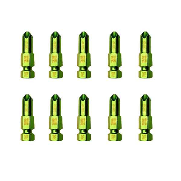 سری پیچ گوشتی چهارسو تام مدل بیت خور کد AJ-PH2*25MM مجموعه 10 عددی 