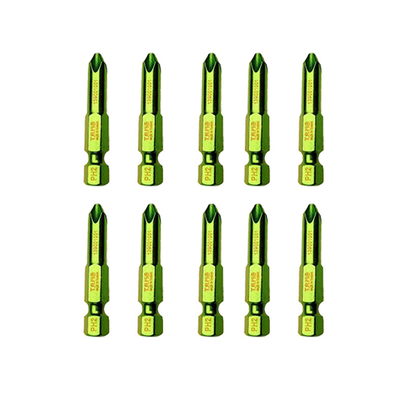 سری پیچ گوشتی چهارسو تام مدل بیت خور کد AJ-PH2*50MM مجموعه 10 عددی  