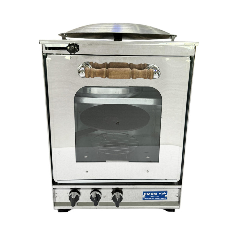 تنور گازی هیزم مدل سه شعله ساج دار درب کشویی