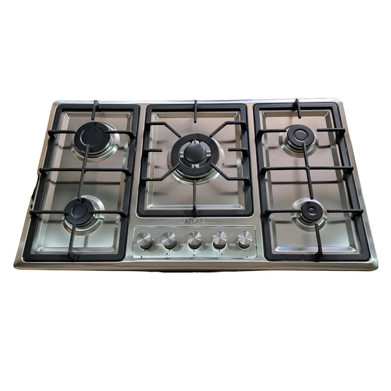 اجاق گاز صفحه‌ای پنج شعله  اطلس خزر مدل بدون فر رومیزی توکار 700