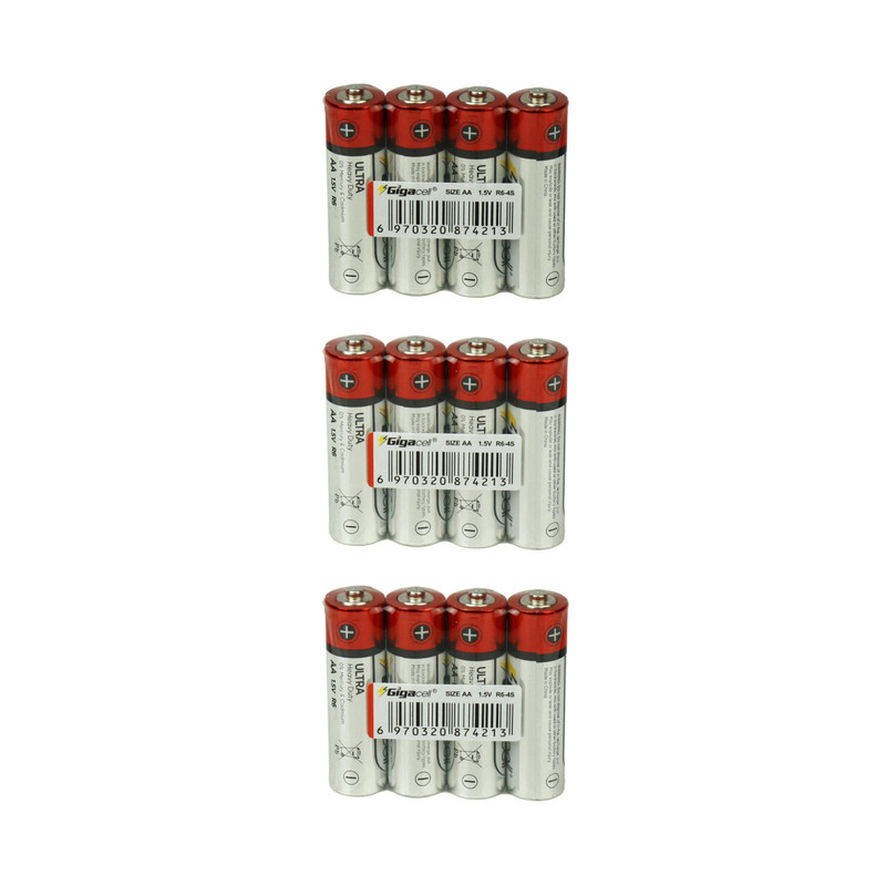 باتری قلمی گیگاسل مدل Ultra Heavy Duty بسته 12عددی 