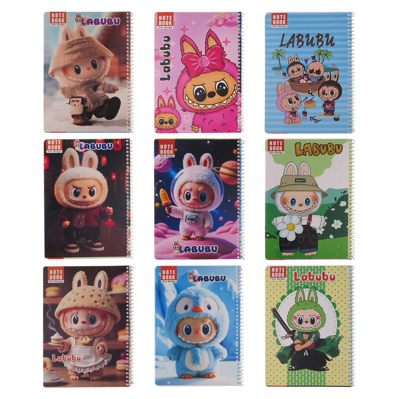 دفتر مشق 50 برگ مدل لبوبو کد 7780 بسته 9 عددی