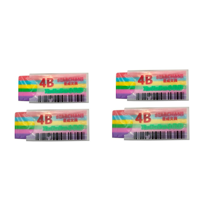 پاک کن مدل رنگین کمانی بودار مجموعه 4 عددی