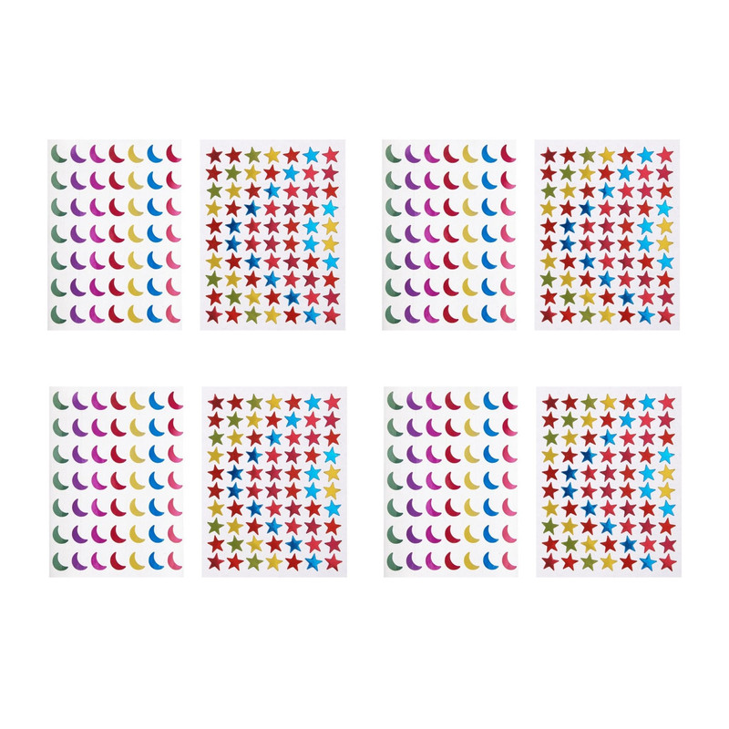 برچسب طرح ماه و ستاره کد 007 مجموعه 8 عددی