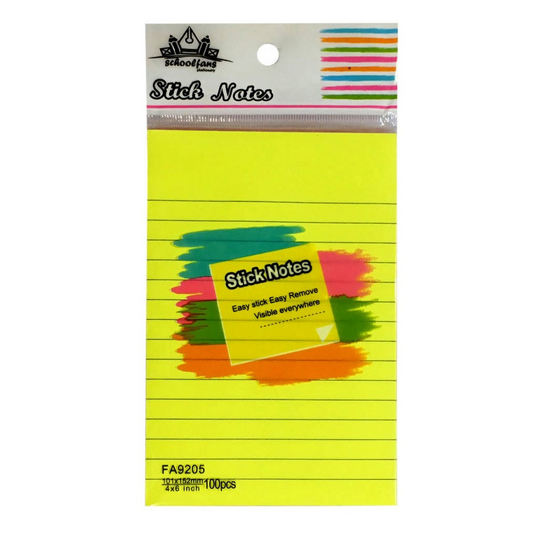 کاغذ یادداشت چسب دار اسکول فنس مدل FA9205 خط دار