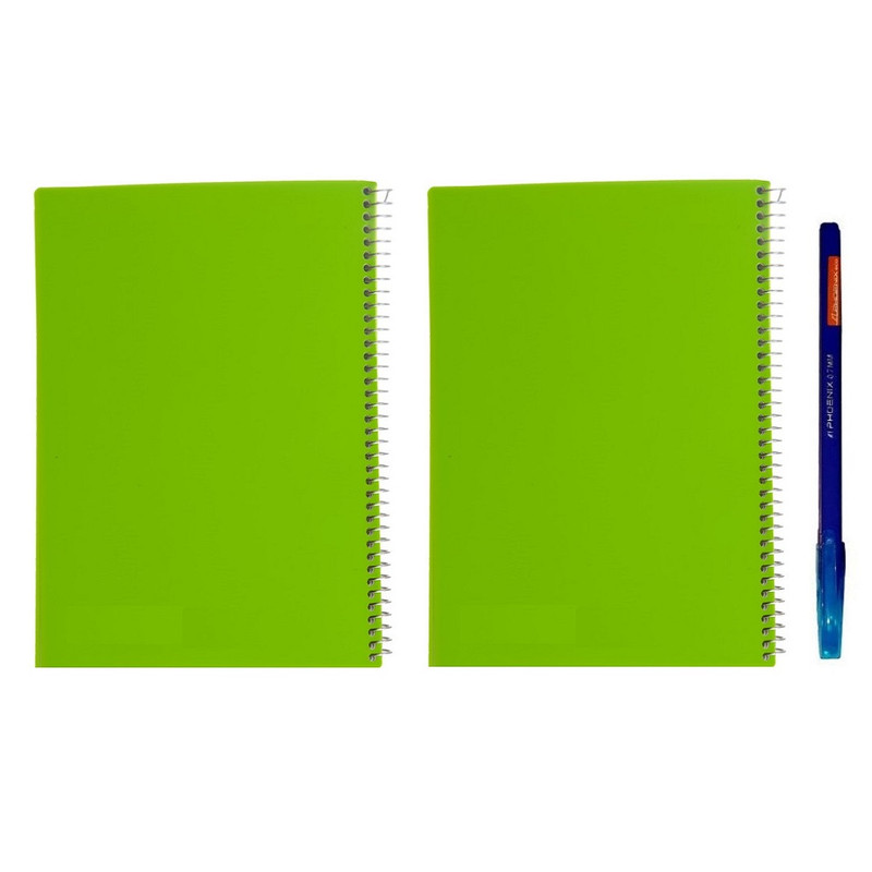 دفتر مشق 50 برگ مدل ساده به همراه خودکار مجموعه 3 عددی