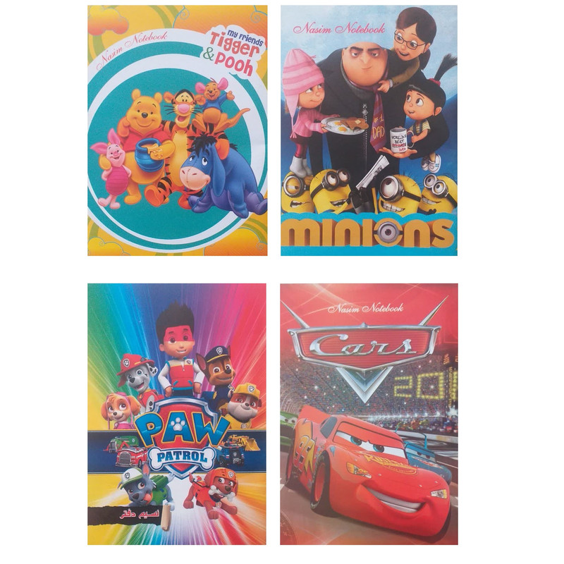 دفتر نقاشی 30 برگ نسیم مدل پسرانه بسته 4 عددی