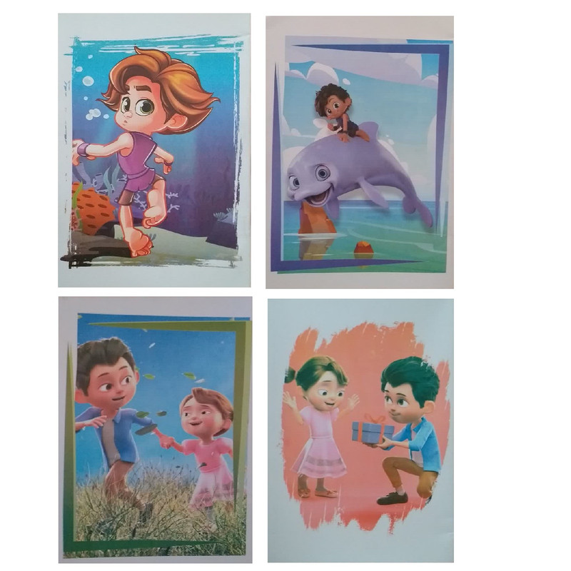 دفتر نقاشی مدل پسرانه طرح ماجراهای نوید بسته 4 عددی