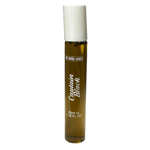 عطر جیبی مردانه سوئیس آرمه مدل Captain Black با رایحه گرم و شیرین و تند حجم ۳۵ میلی‌لیتر