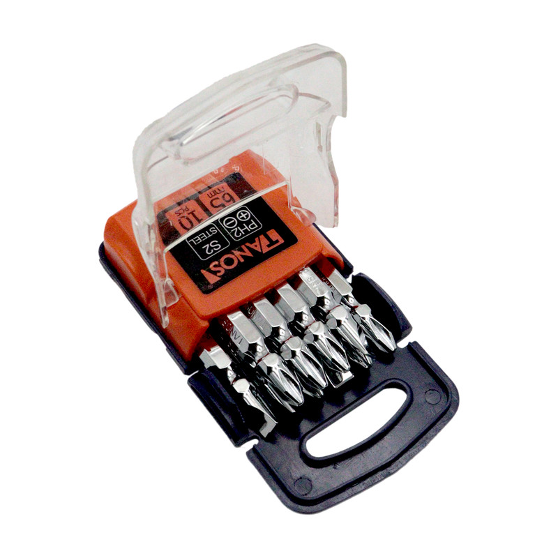 سری پیچ گوشتی یک سر چهارسو یک سر دو سو تانوس مدل YP-PH2/65MM مجموعه 10 عددی 