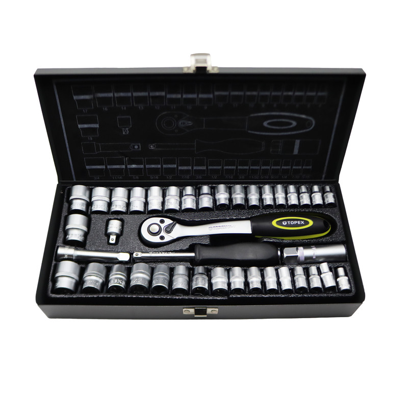 آچار بکس تاپکس مدل YP-1/4-3/8-040 مجموعه 40 عددی 