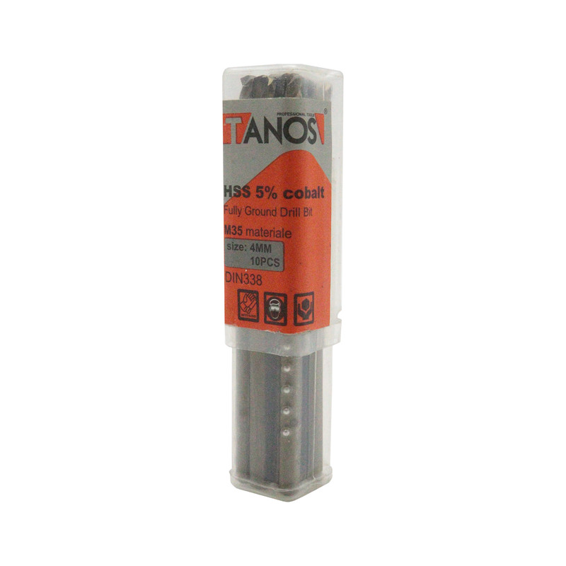 مته کبالت تانوس مدل YP-HSS-SIZE04 سایز 4 میلی متر مجموعه 10 عددی  
